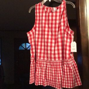 Red checked top